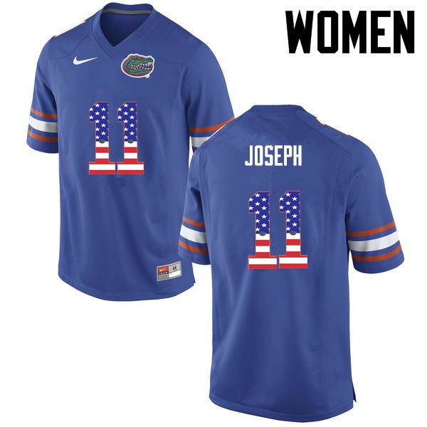 Florida Gators Women #11 Vosean Joseph College Football Jersey USA Flag Fashion Blue